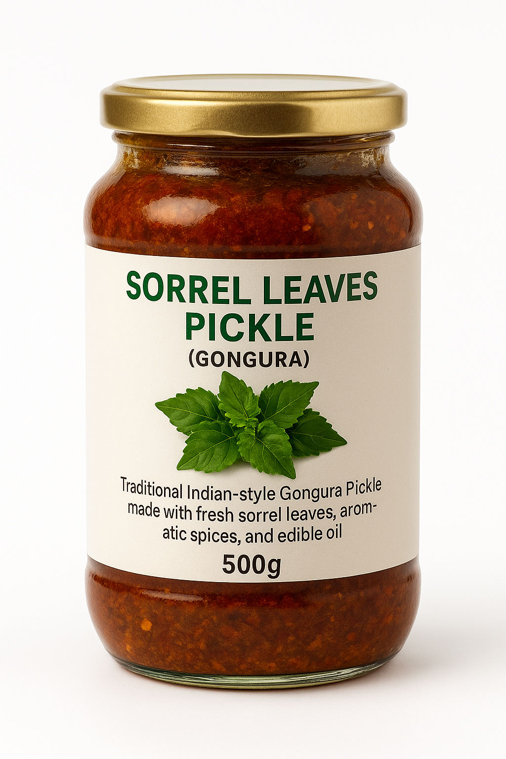 ChatGPT Image Nov 13, 2025, 06_26_43 PM Sorrel Leaves Pickle (Gongura) – 500g